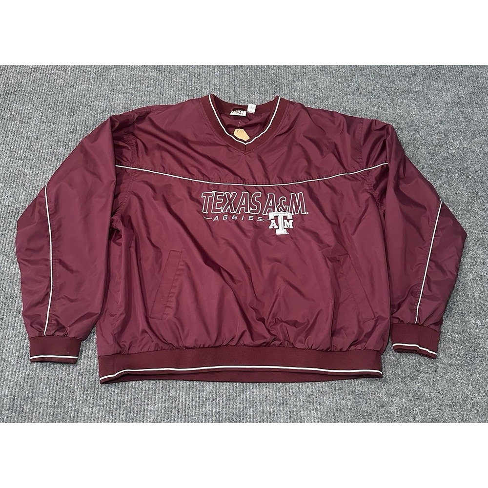 Y2K Texas A&M Aggies‎ Red Oak Sports Windbreaker Pullover Size XXL  Collegiate